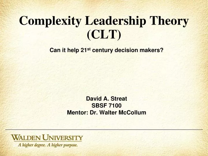 complexity leadership theory clt