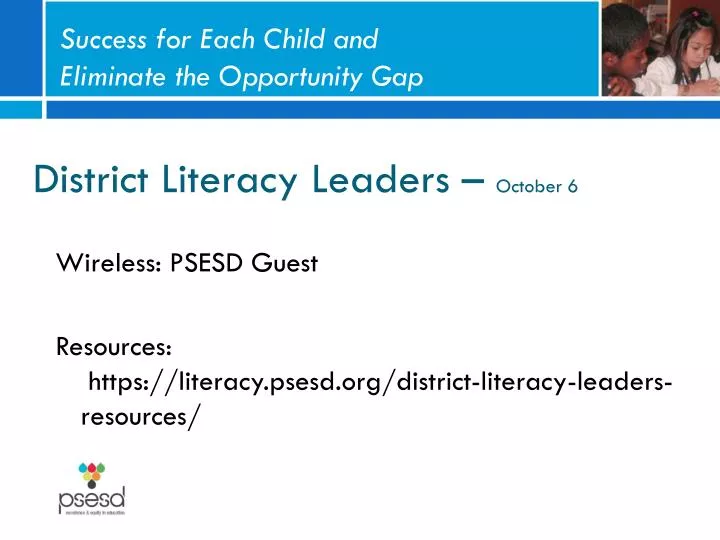 district literacy leaders october 6
