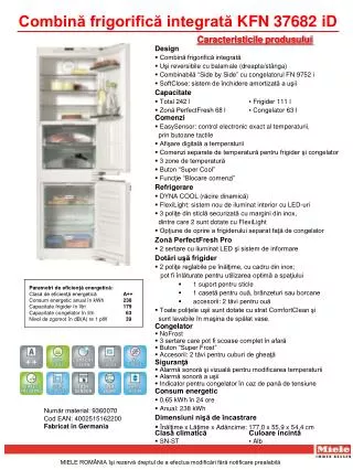 Combină frigorifică integrată K FN 376 8 2 iD