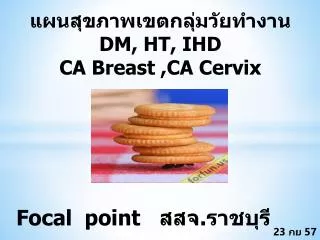 แผนสุขภาพเขตกลุ่มวัยทำงาน DM, HT, IHD CA Breast ,CA Cervix