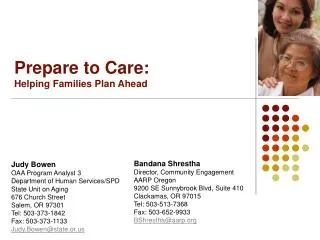 Prepare to Care: Helping Families Plan Ahead