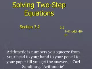 Solving Two-Step Equations