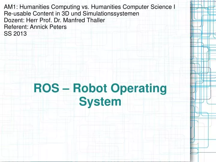 ros robot operating system