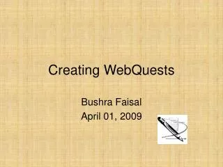 Creating WebQuests