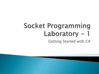 Socket Programming Laboratory - 1