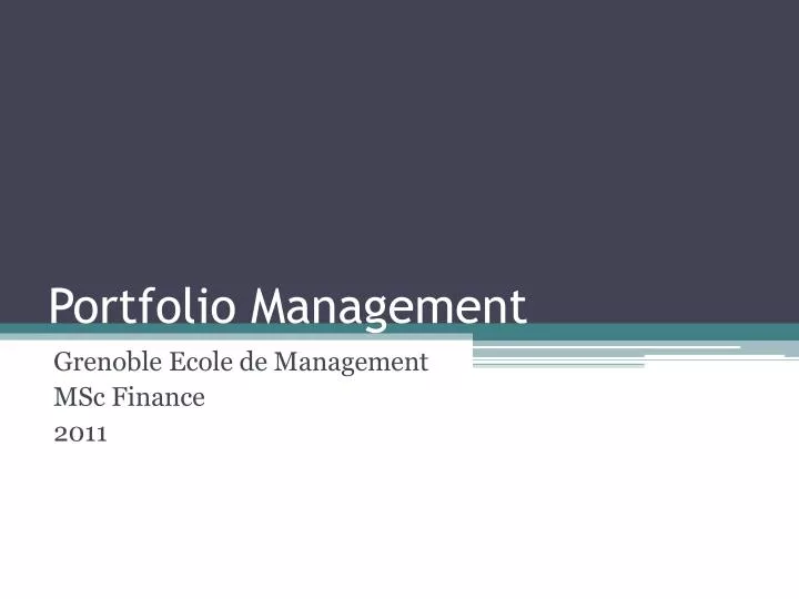 portfolio management