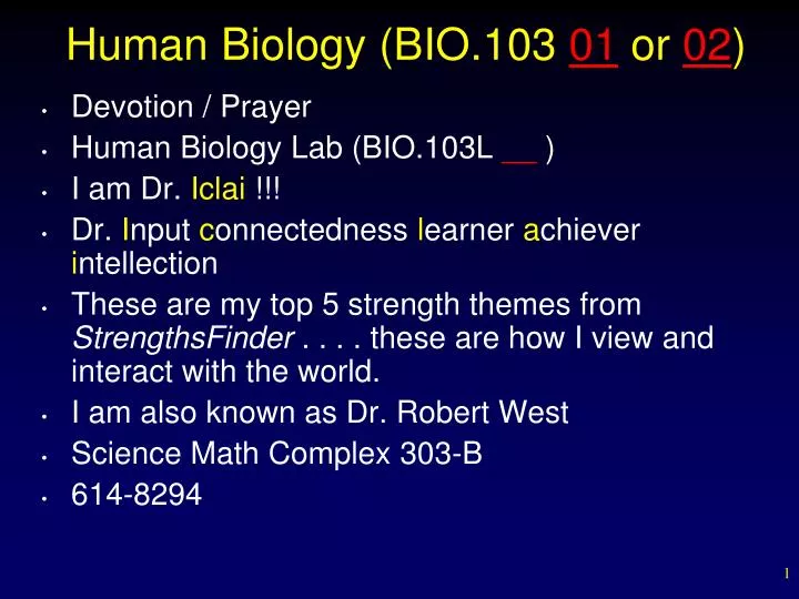 human biology bio 103 01 or 02