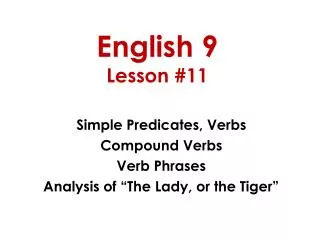 English 9 Lesson #11