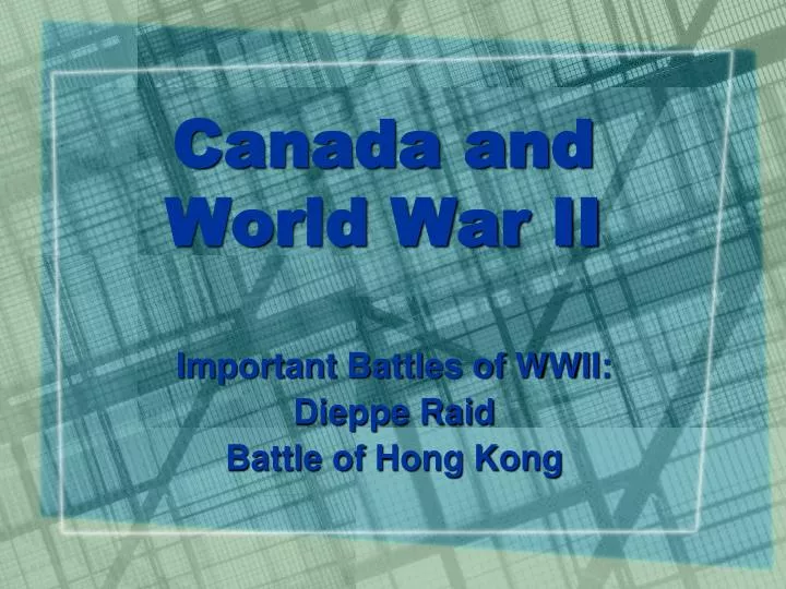 canada and world war ii