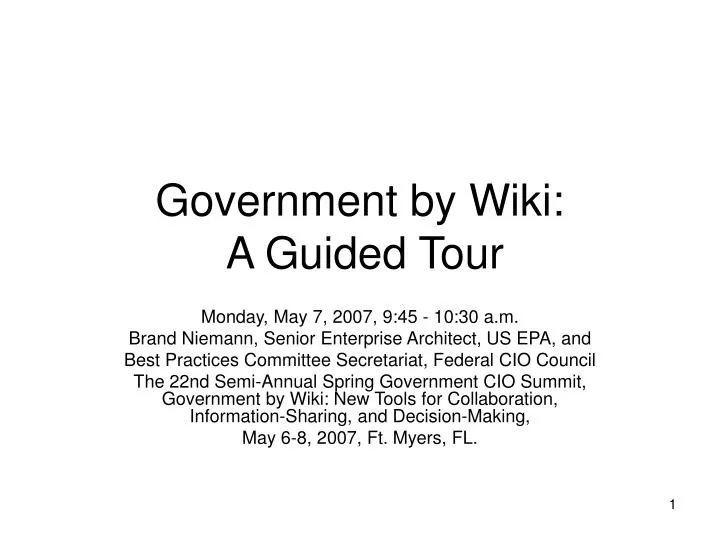 government by wiki a guided tour