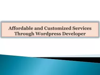 Affordable and Customized Services Through Wordpress Develop