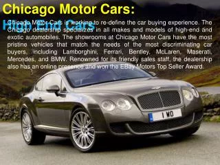 Chicago Motor Cars: High End Cars