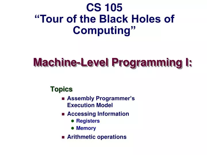 machine level programming i
