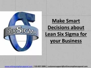 Make Smart Decisions about Lean Six Sigma for your Business