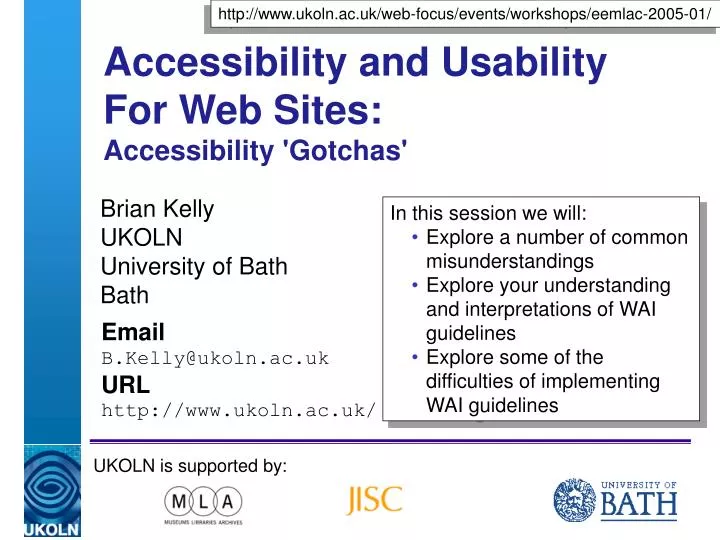 accessibility and usability for web sites accessibility gotchas