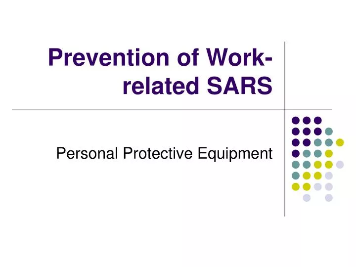 prevention of work related sars