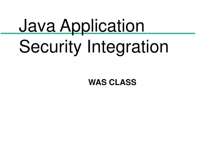 java application security integration