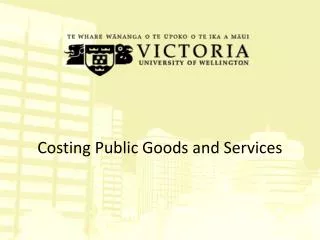 Costing Public Goods and Services