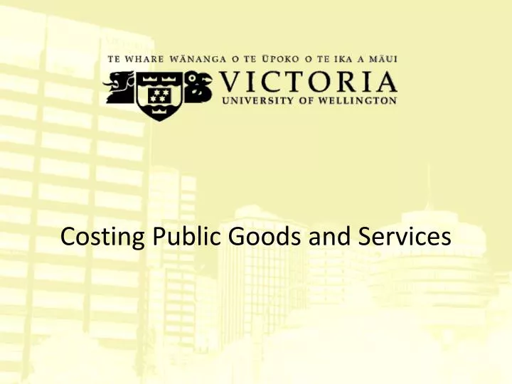 costing public goods and services