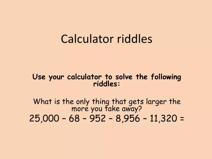 calculator riddles