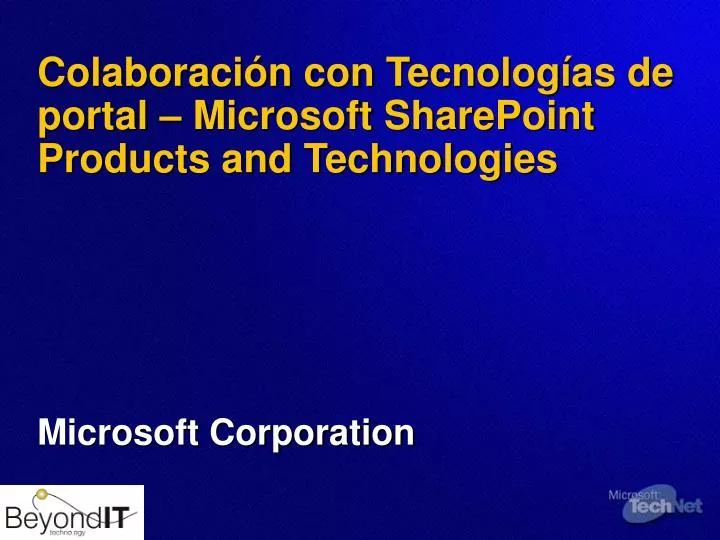colaboraci n con tecnolog as de portal microsoft sharepoint products and technologies