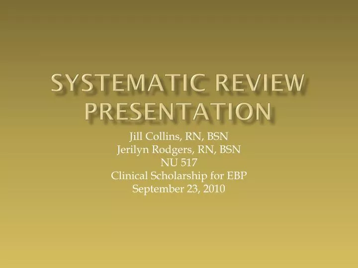 systematic review presentation