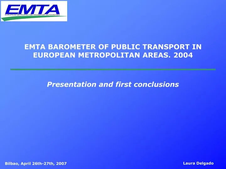 emta barometer of public transport in european metropolitan areas 2004