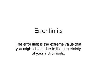 Error limits