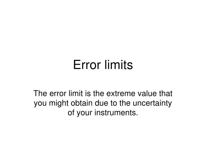 error limits
