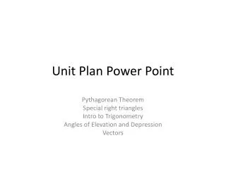 Unit Plan Power Point