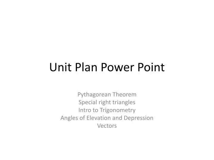 unit plan power point