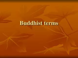 Buddhist terms