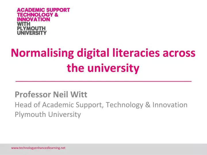 normalising digital literacies across the university