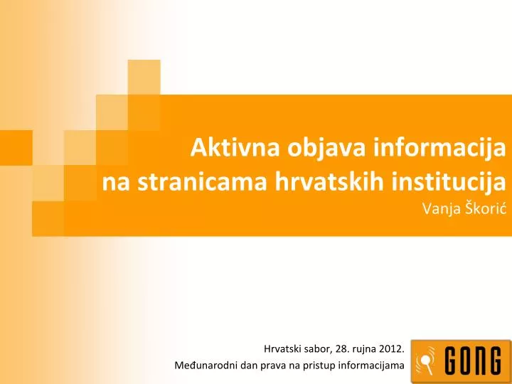 aktivna objava informacija na stranicama hrvatskih institucija vanja kori