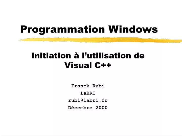 programmation windows
