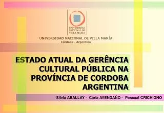 UNIVERSIDAD NACIONAL DE VILLA MARÍA Córdoba - Argentina