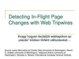 Detecting In-Flight Page Changes with Web Tripwires