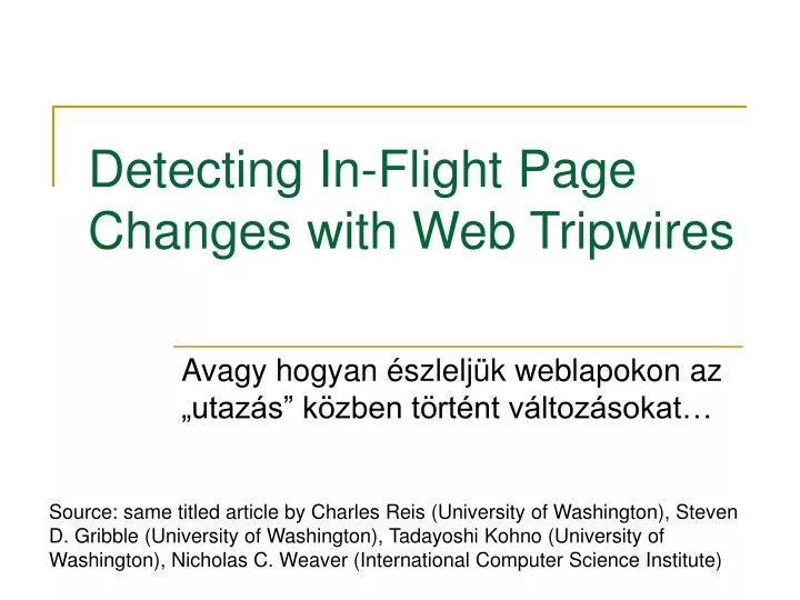 detecting in flight page changes with web tripwires