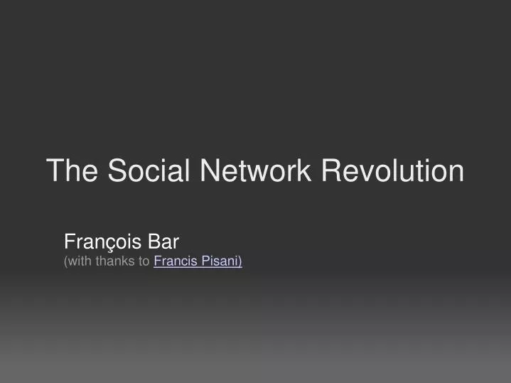 the social network revolution