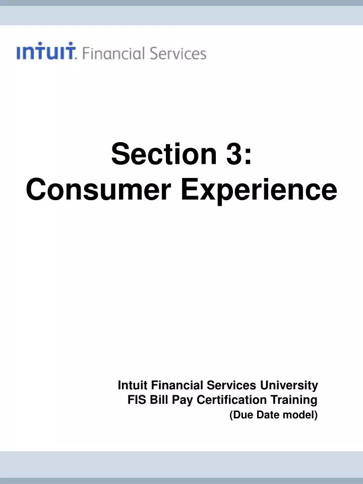 section 3 consumer experience