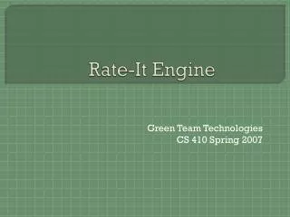 Rate-It Engine