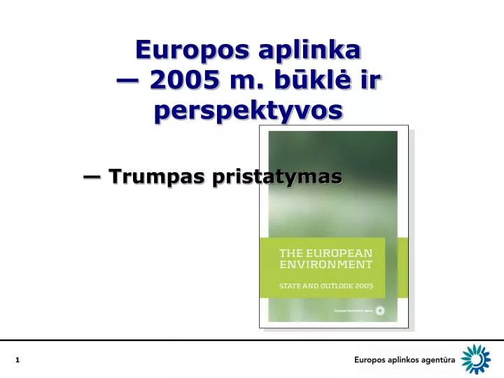 europos aplinka 2005 m b kl ir perspektyvos