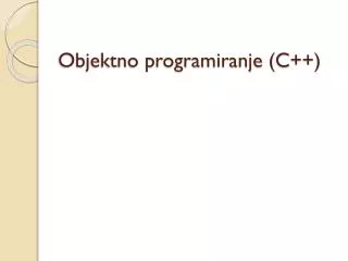Objektno programiranje (C++)