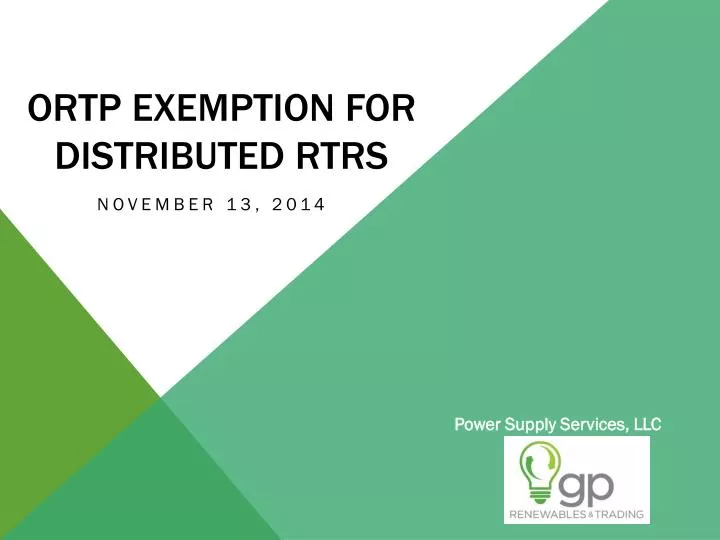 ortp exemption for distributed rtrs