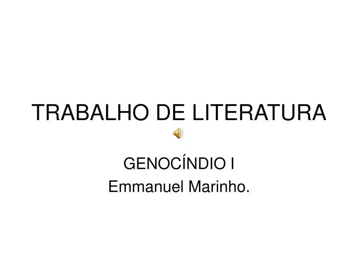 trabalho de literatura