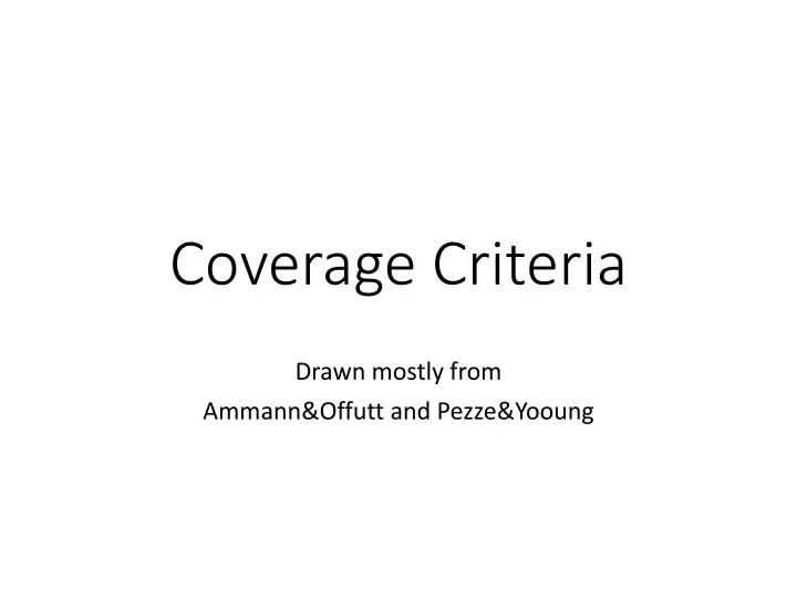 coverage criteria