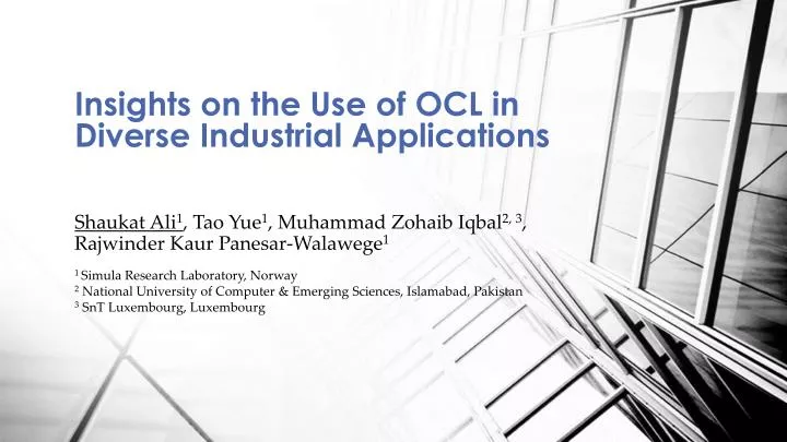 insights on the use of ocl in diverse industrial applications
