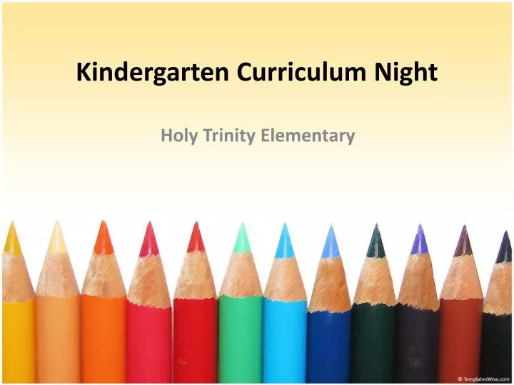 kindergarten curriculum night