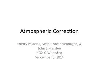 Atmospheric Correction