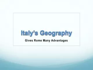 Italy’s Geography